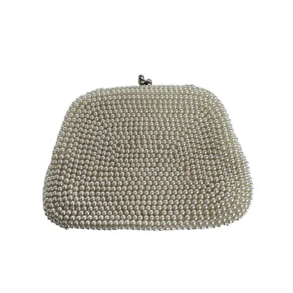 Bon Soir Vintage 1950s Beaded Clutch Handbag Hand Made in Japan Italian Beads We - Picture 3 of 6